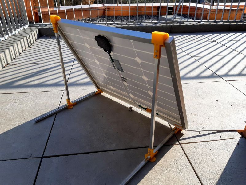 Solar panel mounted on the frame